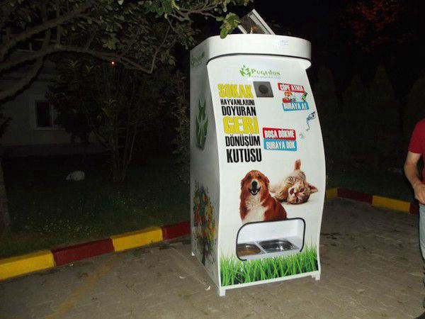 新型环保自动贩卖机，可为流浪猫狗提供食物--阿里百秀